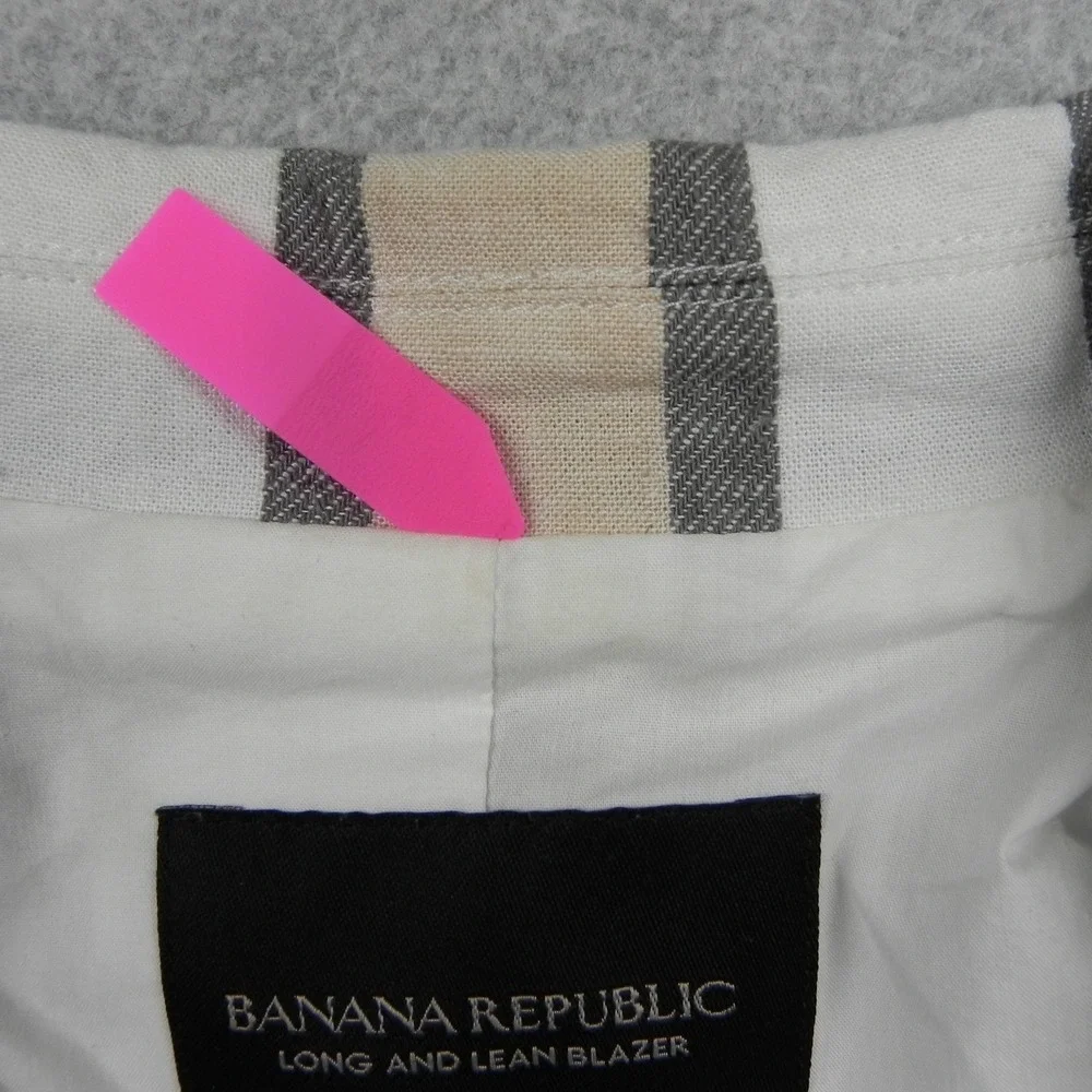 Banana Republic Blazer Womens 12P Petite Long And Lean Linen Blend Suit Jacket